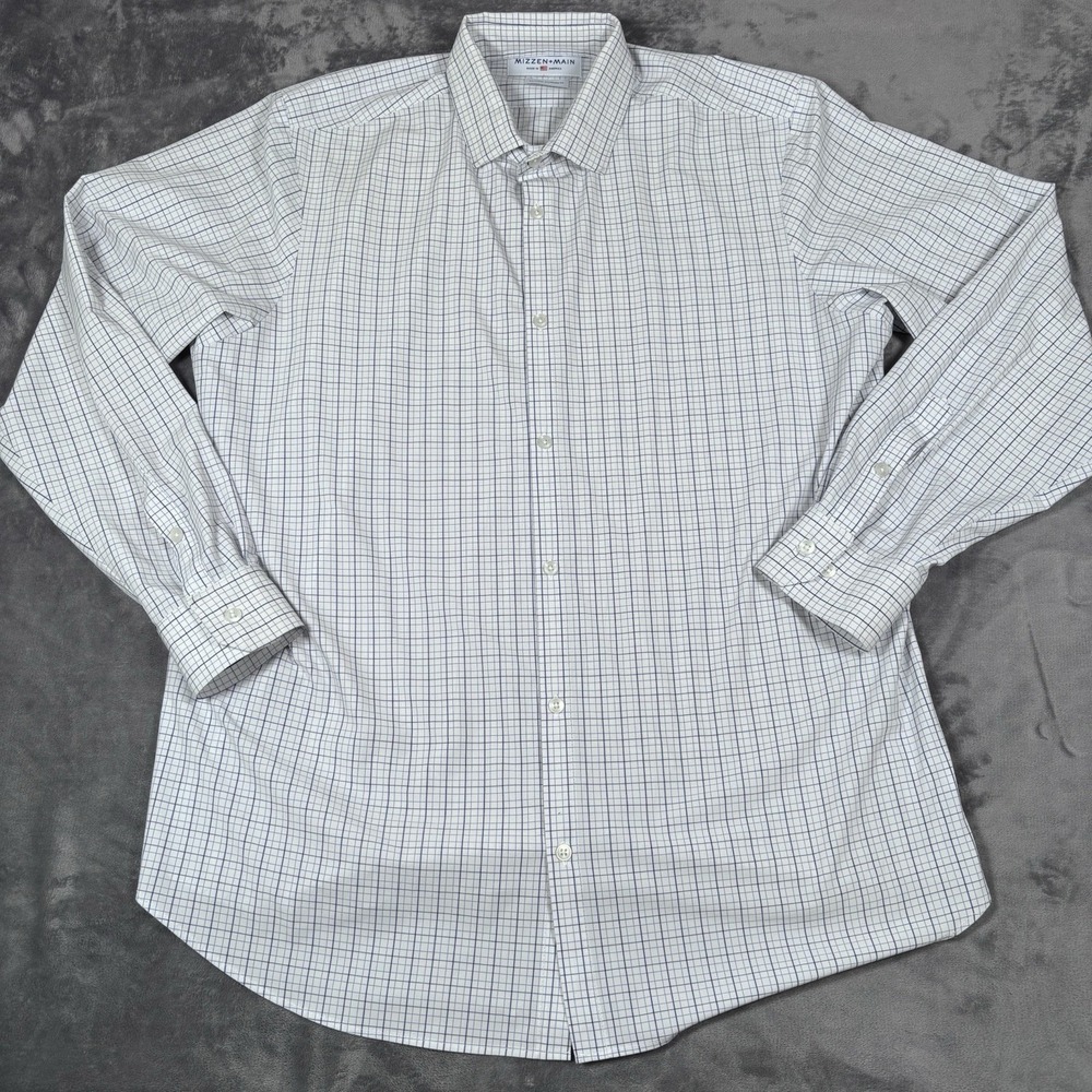 Mizzen + Main Shirt Mens XX Large Multicolor Leeward Standard Fit Plaid Office